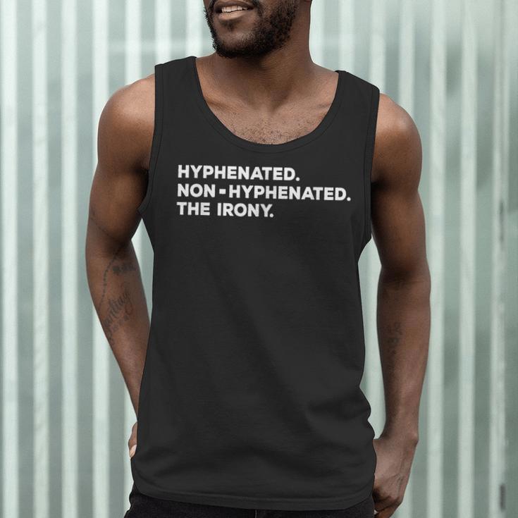 Hyphenated Irony Joke English Grammar Teachers Gag Men Tank Top, novelty gifts, funny gifts