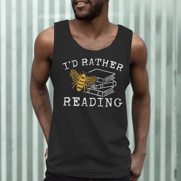 I'd Rather Bee Reading Teacher Librarian Book Lover Men Tank Top, novelty gifts, funny gifts