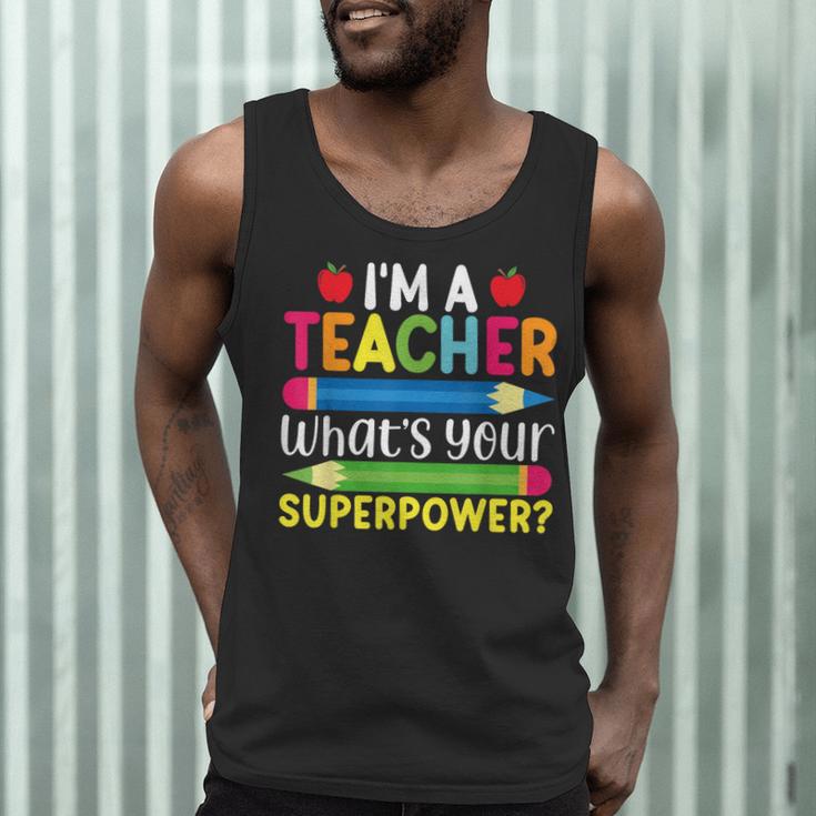 I'm A Teacher What's Your Superpower Back To School Men Tank Top, novelty gifts, funny gifts I'm A Teacher What's Your Superpower Back To School Men Tank Top, novelty gifts, funny gifts