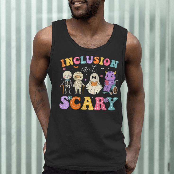 Inclusion Isn't Scary Ghost Halloween SLP Sped Teacher Men Tank Top, novelty gifts, funny gifts Inclusion Isn't Scary Ghost Halloween SLP Sped Teacher Men Tank Top, novelty gifts, funny gifts