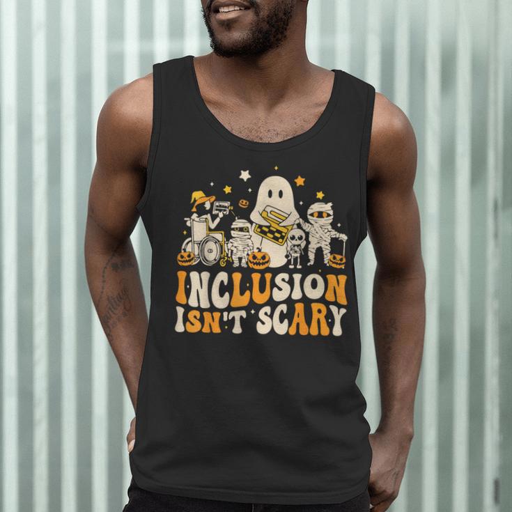 Inclusion Isn't Scary Mummy Boo Ghost Halloween SLP Teacher Men Tank Top, novelty gifts, funny gifts Inclusion Isn't Scary Mummy Boo Ghost Halloween SLP Teacher Men Tank Top, novelty gifts, funny gifts