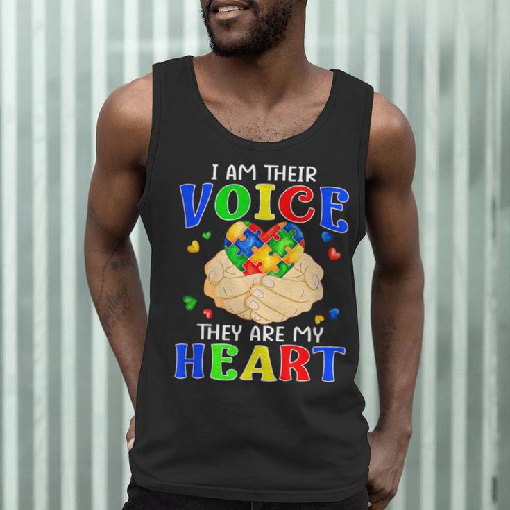 I Am Their Voice They Are My Heart Autism Awareness Teacher Men Tank Top, novelty gifts, funny gifts