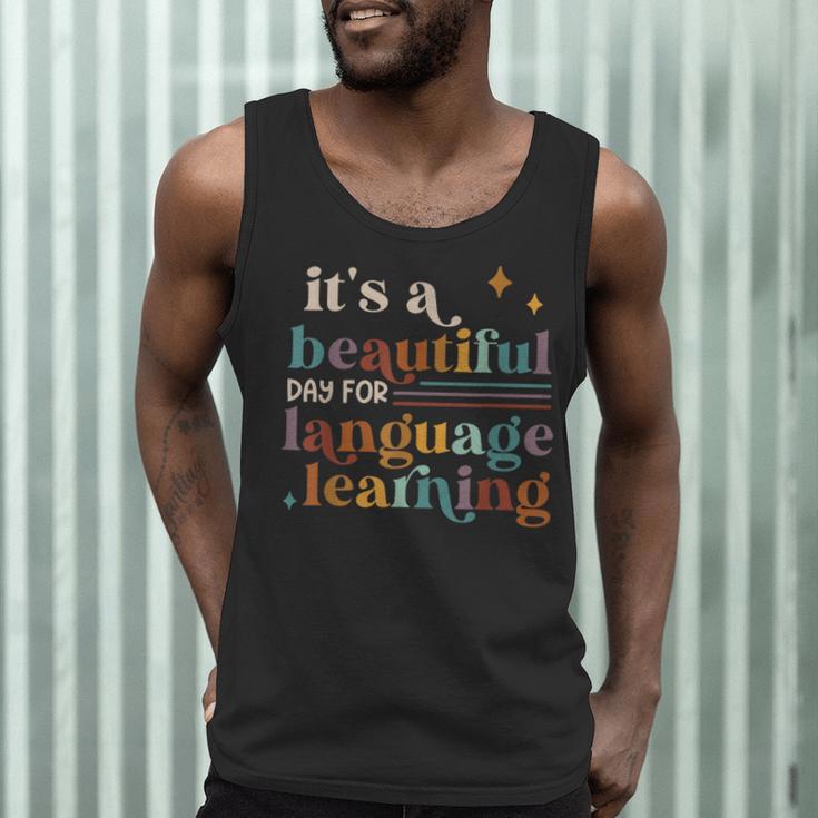It's A Beautiful Day For Language Learning ESL Teacher ESOL Men Tank Top, novelty gifts, funny gifts It's A Beautiful Day For Language Learning ESL Teacher ESOL Men Tank Top, novelty gifts, funny gifts