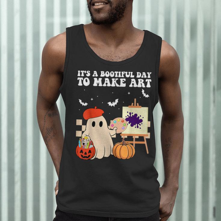 It's A Bootiful Day To Make Art Groovy Art Teacher Halloween Men Tank Top, novelty gifts, funny gifts