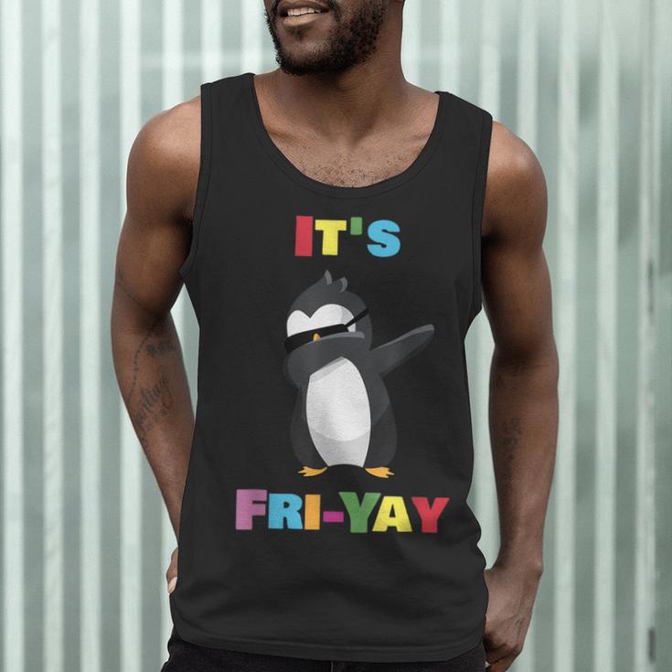 It's Fri-Yay Dabbing Penguin Friday Weekend Teacher Student Men Tank Top, novelty gifts, funny gifts