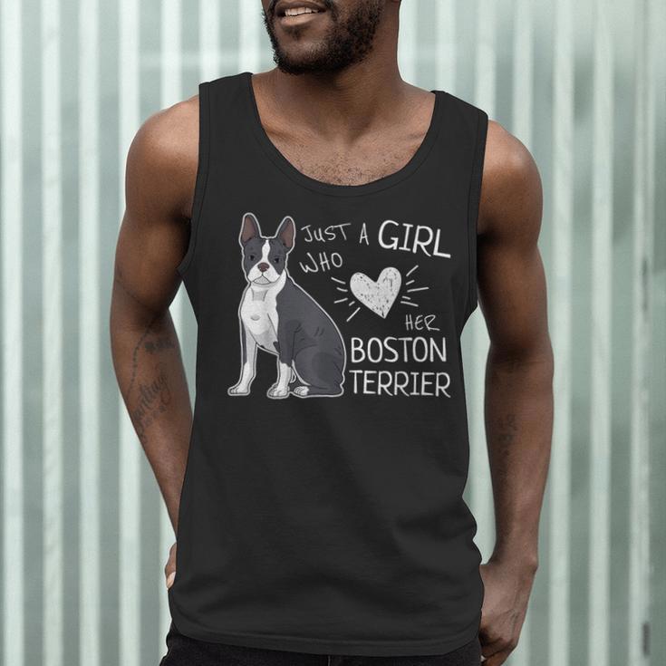 Just A Girl Who Loves Her Boston Terrier Puppy Love Men Tank Top, novelty gifts, funny gifts