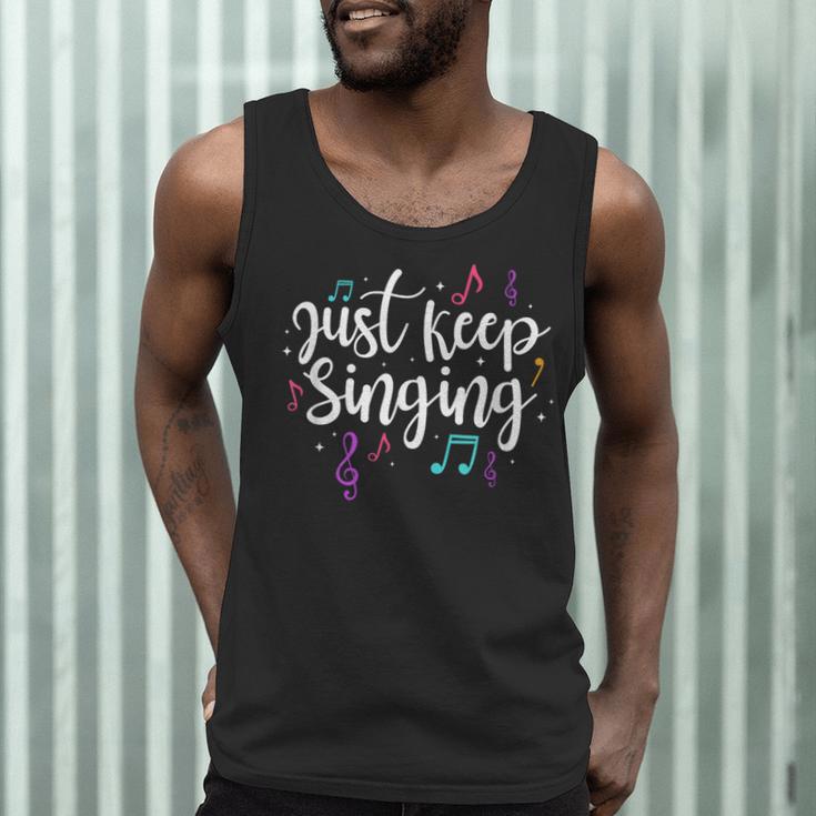 Just Keep Singing Singer Music Teacher Motivational Men Tank Top, novelty gifts, funny gifts Just Keep Singing Singer Music Teacher Motivational Men Tank Top, novelty gifts, funny gifts