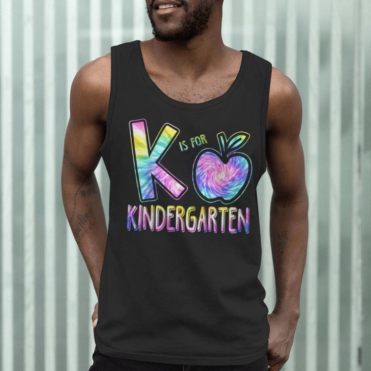 K Is For Kindergarten Teacher Tie Dye Back To School Kinder Men Tank Top, novelty gifts, funny gifts