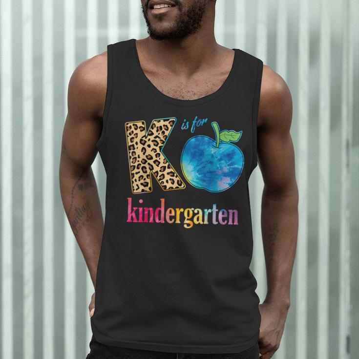 K Is For Kindergarten Teacher Tie Dye Back To School Kinder For Men Women Girls Kids Men Tank Top, novelty gifts, funny gifts