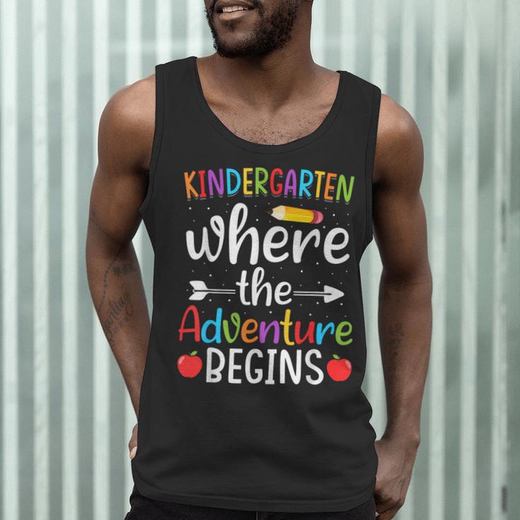 Kindergarten Where The Adventure Begins Shirt Children's Teacher Men Tank Top, novelty gifts, funny gifts Kindergarten Where The Adventure Begins Shirt Children's Teacher Men Tank Top, novelty gifts, funny gifts