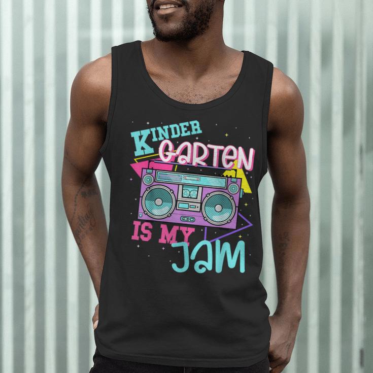 Kindergarten Is My Jam Cute Teacher Shirt 80's 90's Styl Men Tank Top, novelty gifts, funny gifts