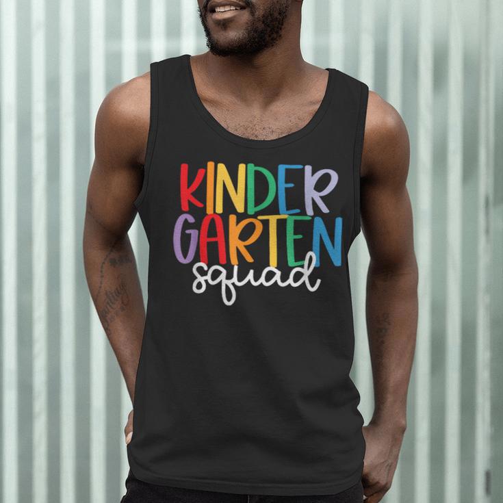 Kindergarten Squad Team Crew Teacher Back To School Men Tank Top, novelty gifts, funny gifts