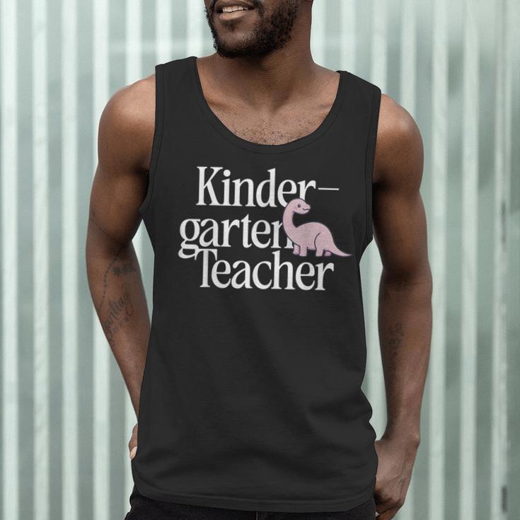 Kindergarten Teacher Dinosaur Back To School Men Tank Top, novelty gifts, funny gifts