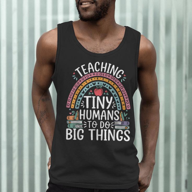 Kindergarten Teacher Tiny Humans Pre-School Teacher Men Tank Top, novelty gifts, funny gifts