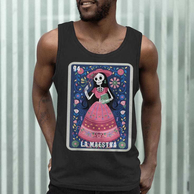 La Maestra Halloween Mexican Bingo Card Teacher Lottery Card Men Tank Top, novelty gifts, funny gifts