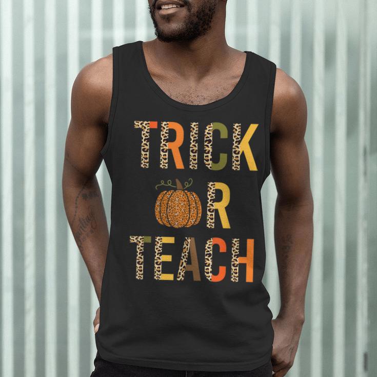 Leopard Trick Or Teach Halloween Teacher Costume Women Men Tank Top, novelty gifts, funny gifts