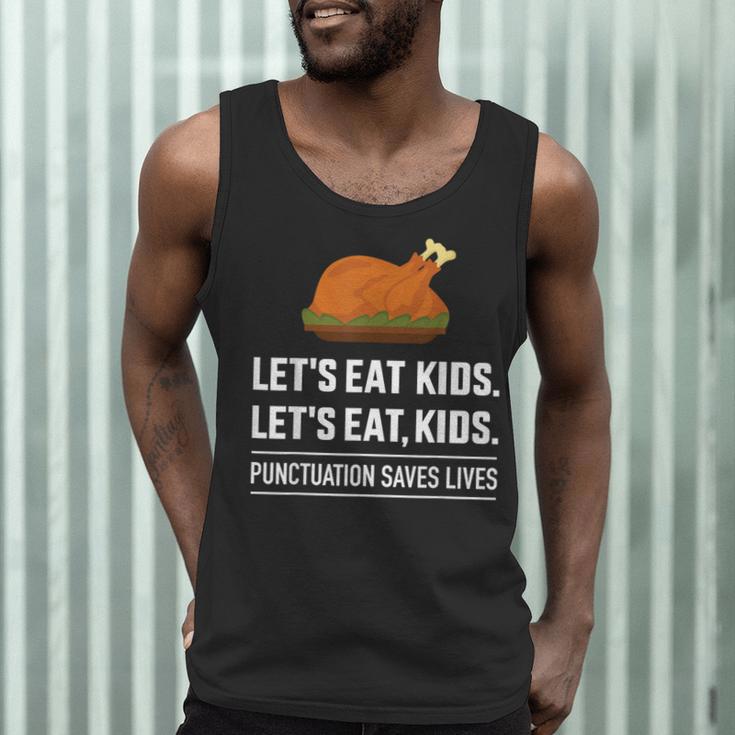 Let's Eat Kids Grammar For Thanksgiving Teacher Men Tank Top, novelty gifts, funny gifts Let's Eat Kids Grammar For Thanksgiving Teacher Men Tank Top, novelty gifts, funny gifts