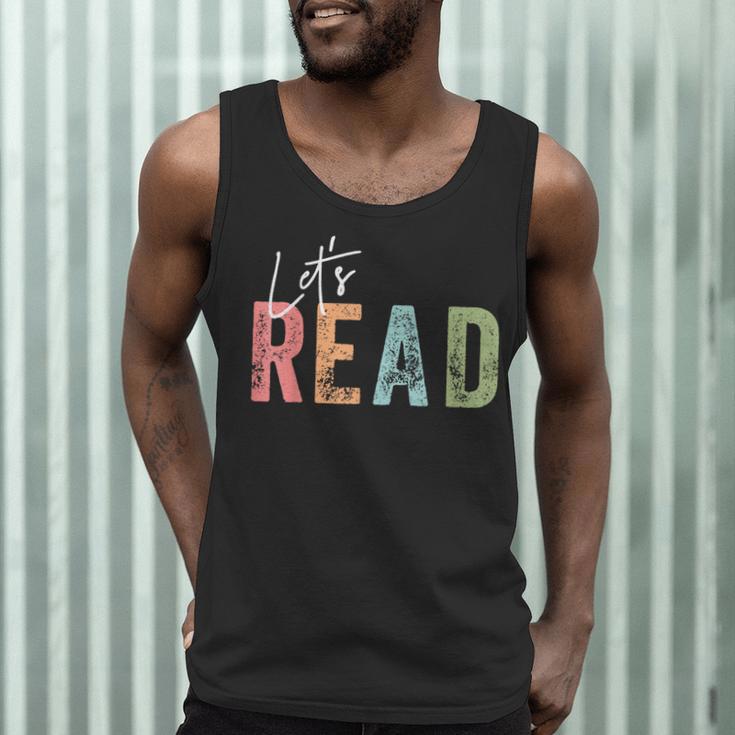 Let's Read Book Nerd Reading Book Lover Librarian Teacher Men Tank Top, novelty gifts, funny gifts