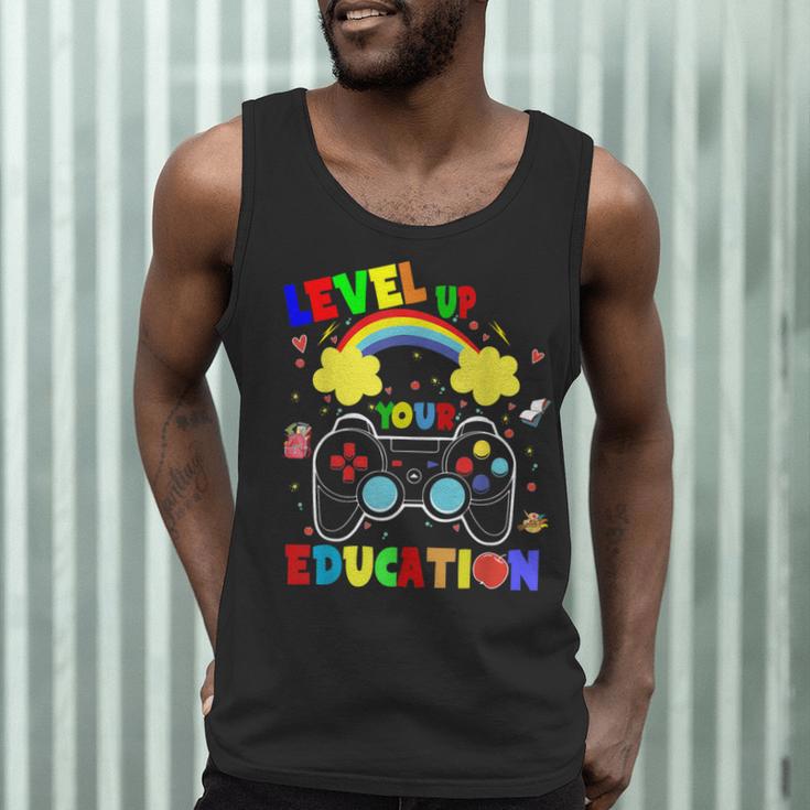 Level Up Your Education Gaming Inspired Teacher Gamers For Men Women Kids Men Tank Top, novelty gifts, funny gifts