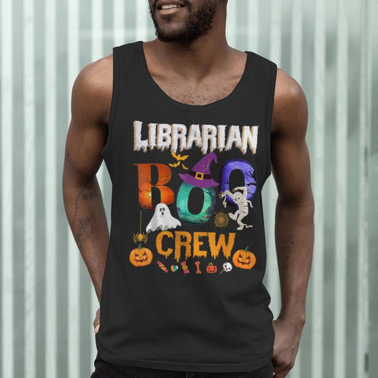 Librarian Boo Crew Teacher Student Halloween Costume Men Tank Top, novelty gifts, funny gifts