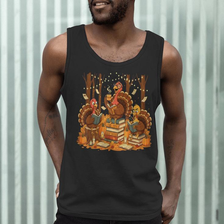 Librarian Turkey Reading Book Fall Thanksgiving Teacher Men Tank Top, novelty gifts, funny gifts Librarian Turkey Reading Book Fall Thanksgiving Teacher Men Tank Top, novelty gifts, funny gifts