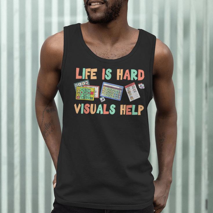 Life Is Hard Visuals Help Special Education SPED Teacher Men Tank Top, novelty gifts, funny gifts Life Is Hard Visuals Help Special Education SPED Teacher Men Tank Top, novelty gifts, funny gifts
