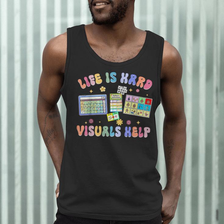 Life Is Hard Visuals Help Special Education Teacher SPED Men Tank Top, novelty gifts, funny gifts