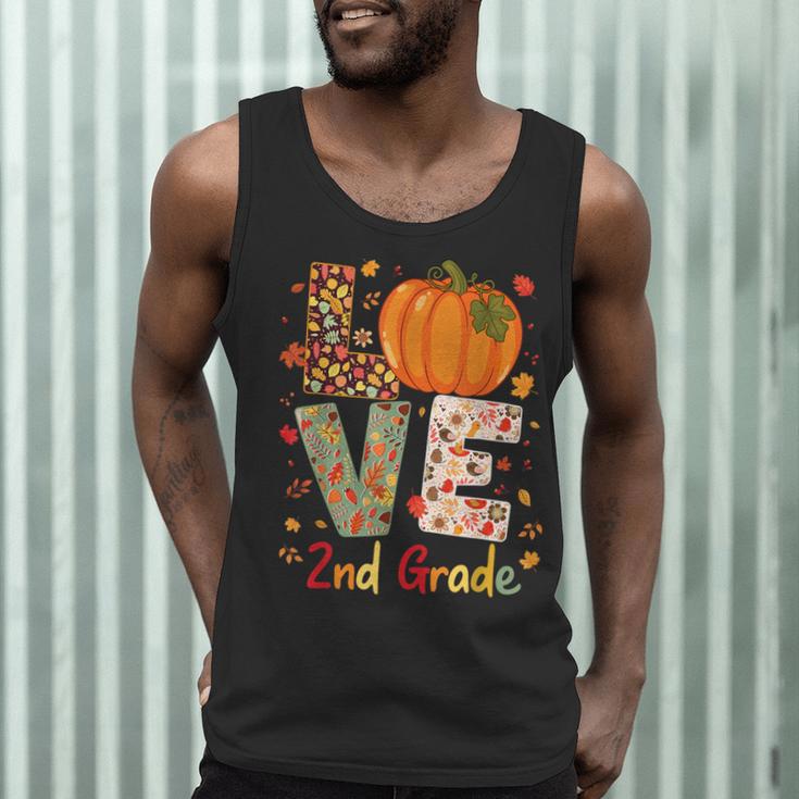 Love 2nd Grade Happy Fall Thanksgiving For 2nd Teacher For Men Women Girls Kids Men Tank Top, novelty gifts, funny gifts