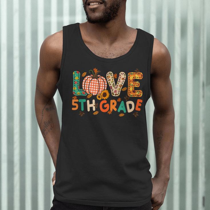 Love 5th Grade Thanksgiving Colorful Fall Leaves Teacher Men Tank Top, novelty gifts, funny gifts