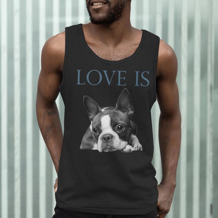 Love Is Boston Terrier Bostie Men Tank Top, novelty gifts, funny gifts