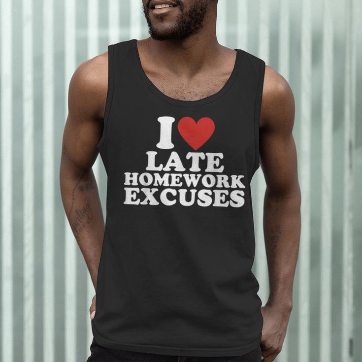 I Love Late Homework Excuses Sarcastic Teacher Lie For Men Women Men Tank Top, novelty gifts, funny gifts I Love Late Homework Excuses Sarcastic Teacher Lie For Men Women Men Tank Top, novelty gifts, funny gifts
