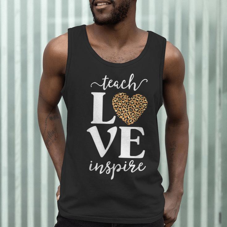 Love Leopard Print Teacher Cheetah School Inspire Teach Men Tank Top, novelty gifts, funny gifts