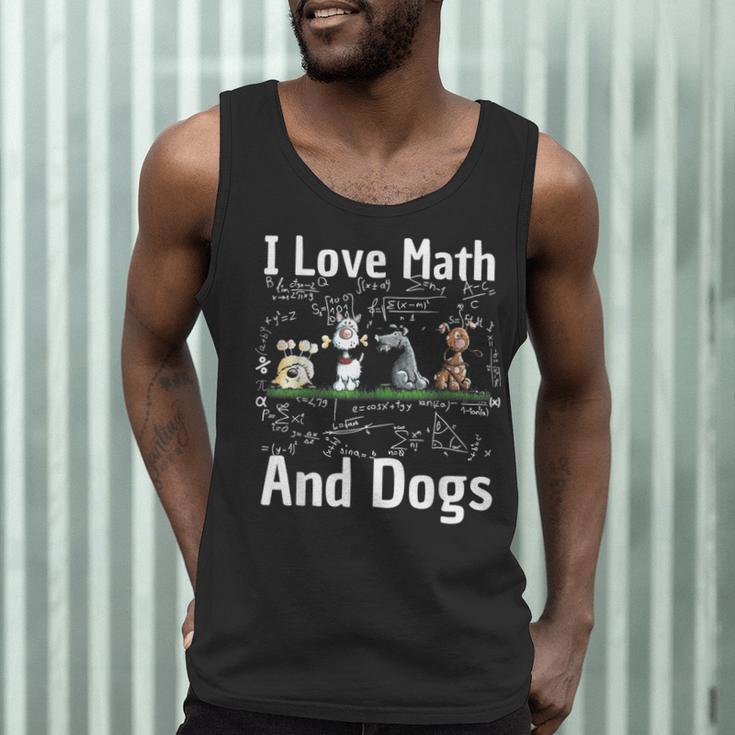 I Love Maths And Dogs Puppy Dog Lover Teacher Student Men Tank Top, novelty gifts, funny gifts