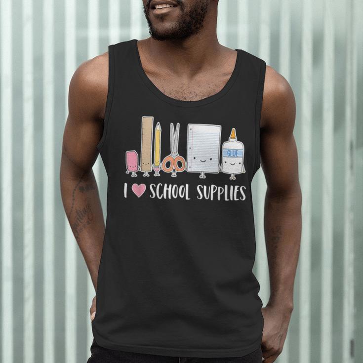 I Love School Supplies Teacher Shirt Men Tank Top, novelty gifts, funny gifts