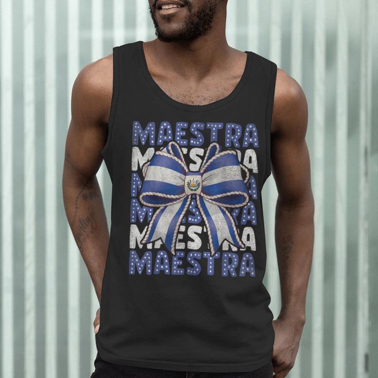 Maestra El Salvador Coquette Bow Hispanic Spanish Teacher Men Tank Top, novelty gifts, funny gifts