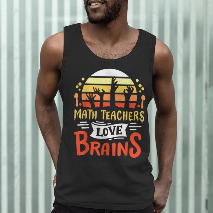 Math Teachers Love Brains Halloween Costume Zombie For Men Women Men Tank Top, novelty gifts, funny gifts