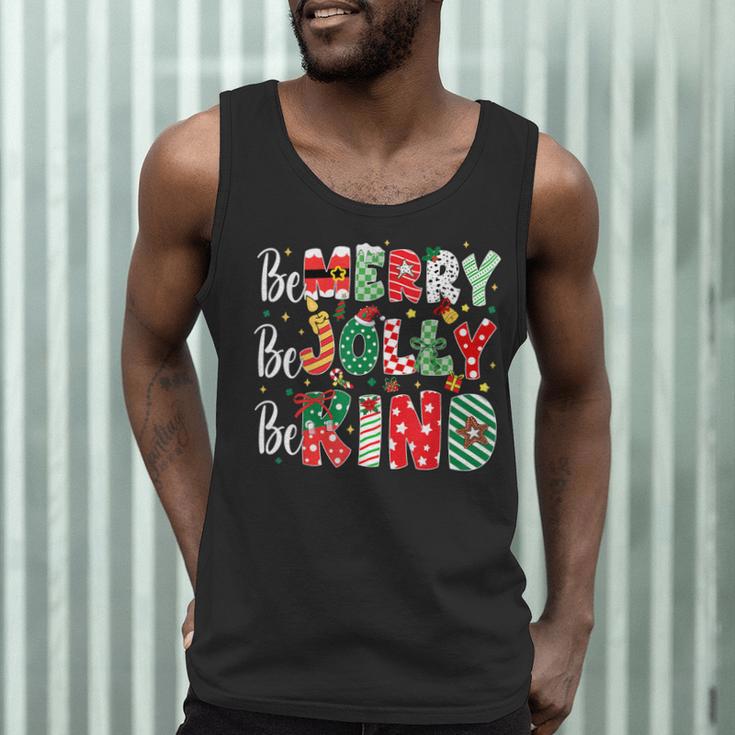 Be Merry Be Jolly Be Kind Merry Christmas Teacher Xmas PJs Men Tank Top, novelty gifts, funny gifts