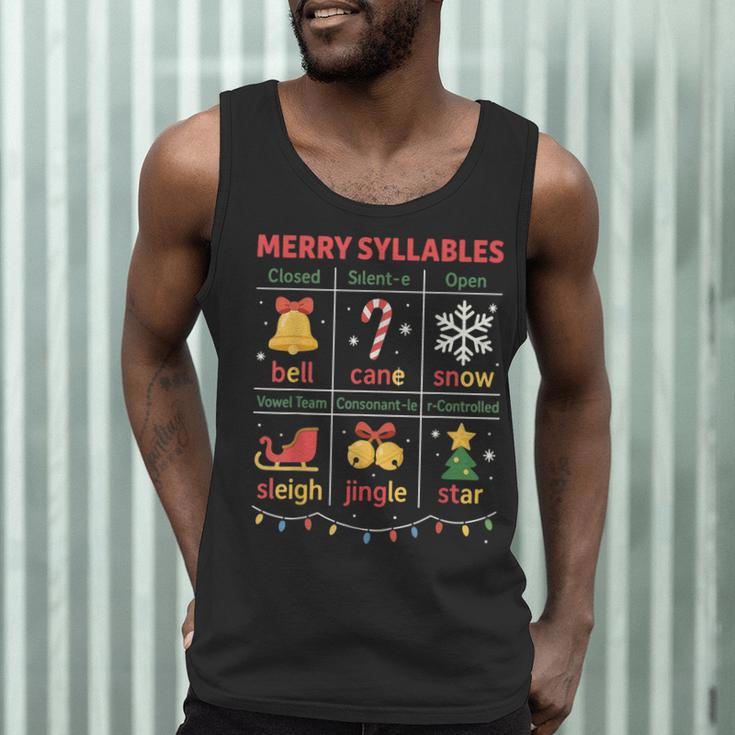 Merry Syllables Teacher Christmas Educational Kids Men Tank Top, novelty gifts, funny gifts Merry Syllables Teacher Christmas Educational Kids Men Tank Top, novelty gifts, funny gifts