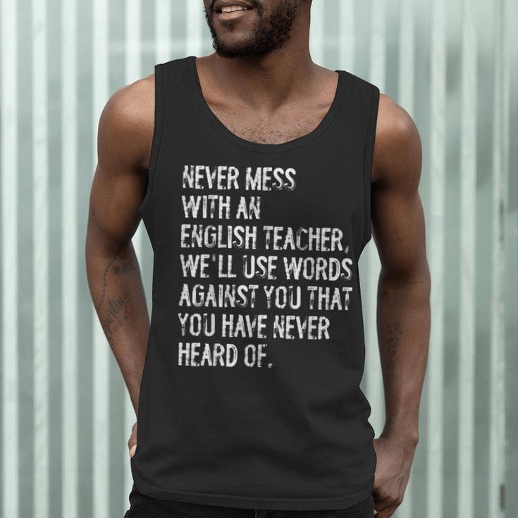 Never Mess With An English Teacher Back To School Men Tank Top, novelty gifts, funny gifts
