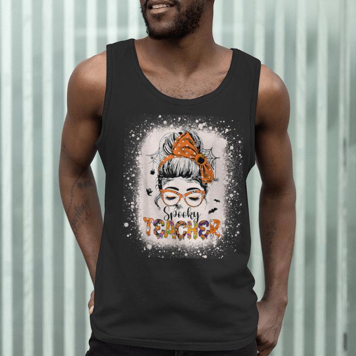 Messy Bun Spooky Teacher Bleached Halloween Teachers Men Tank Top, novelty gifts, funny gifts Messy Bun Spooky Teacher Bleached Halloween Teachers Men Tank Top, novelty gifts, funny gifts