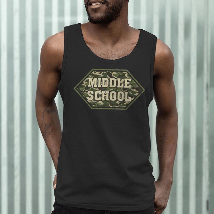 Middle School Camo Retro Back To School Teachers Men Tank Top, novelty gifts, funny gifts Middle School Camo Retro Back To School Teachers Men Tank Top, novelty gifts, funny gifts