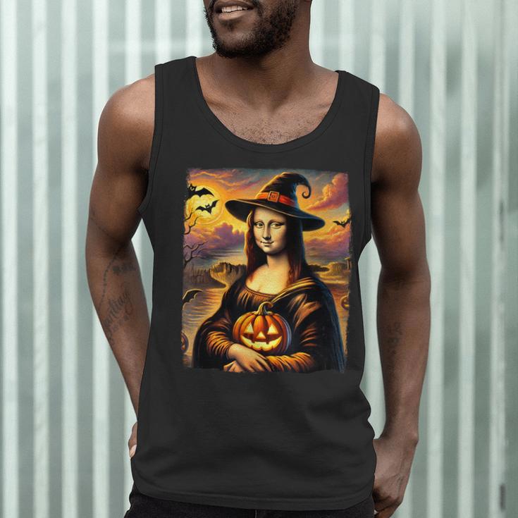 Mona Lisa Pumpkin Halloween Art Teacher Witchy Women Kids Men Tank Top, novelty gifts, funny gifts