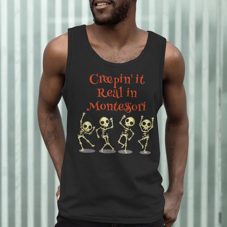 Montessori Creepin' It Real HALLOWEEN School Teacher Shirt Men Tank Top, novelty gifts, funny gifts