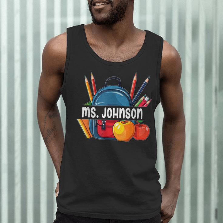 Ms Johnson Personalized Name Back To School Teacher For Men Women Kids Men Tank Top, novelty gifts, funny gifts