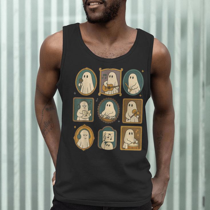 Music Teacher Orchestra Spooky Halloween Ghost Band Men Tank Top, novelty gifts, funny gifts