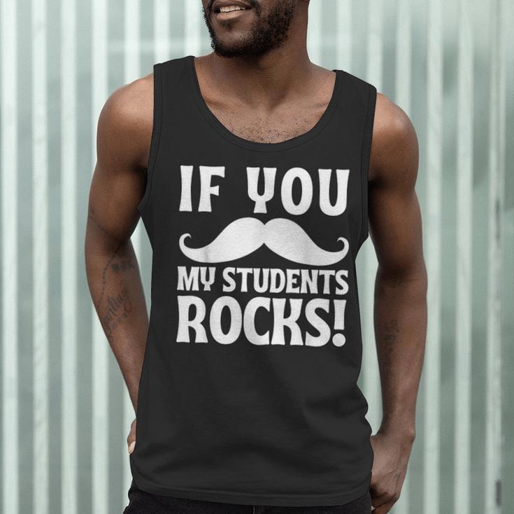 If You Mustache My Students Rock Teacher Mustache Men Tank Top, novelty gifts, funny gifts