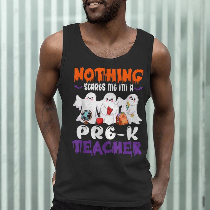 Nothing Scares Me I'm A Pre-K Teacher Halloween Ghosts Men Tank Top, novelty gifts, funny gifts