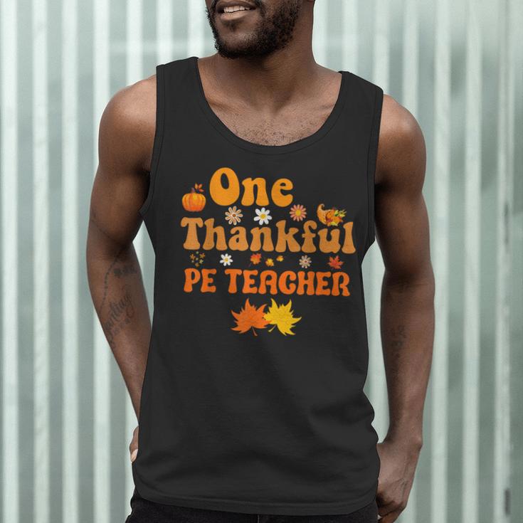 One Thankful PE Teacher Thanksgiving Fall Autumn Groovy Men Tank Top, novelty gifts, funny gifts One Thankful PE Teacher Thanksgiving Fall Autumn Groovy Men Tank Top, novelty gifts, funny gifts
