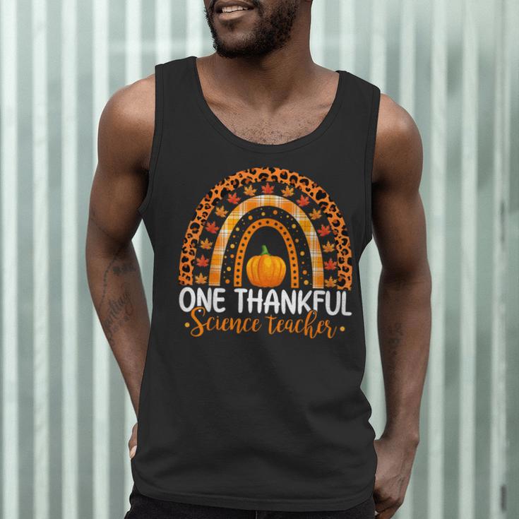 One Thankful Science Teacher Rainbow Boho Fall Thanksgiving Men Tank Top, novelty gifts, funny gifts