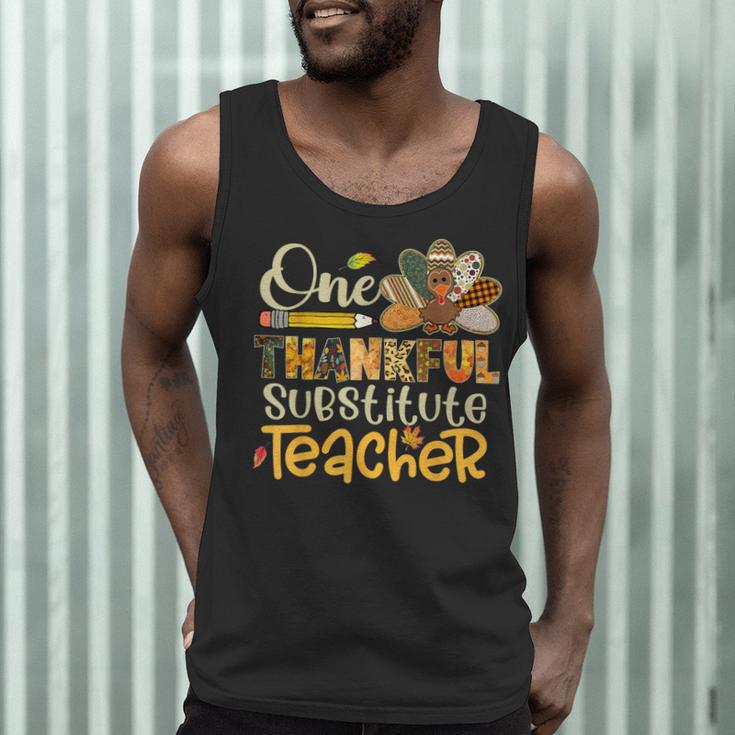 One Thankful Substitute Teacher Turkey Leopard Thanksgiving For Men Women Men Tank Top, novelty gifts, funny gifts